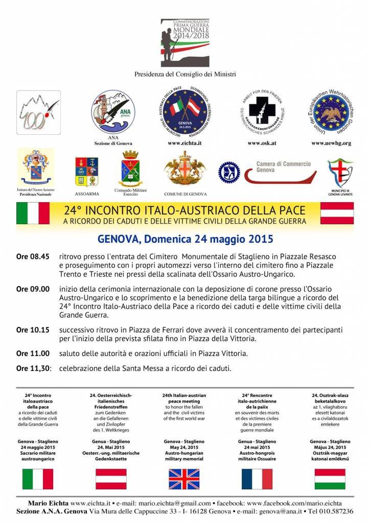 GENOVA  2015  programma in italiano