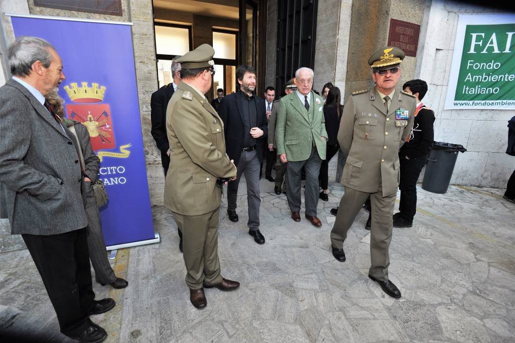 Il Ministro Franceschini e il Presidente Carandini all'ingresso del Museo