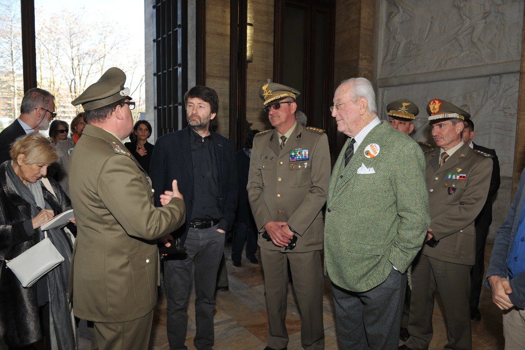 Il Ministro Franceschini e il Presidente Carandini all'ingresso del Museo del Genio