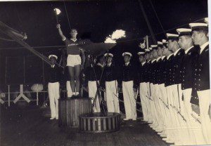 Olimpiadi 1960 la fiaccola_nave Vespucci_Marina Militare